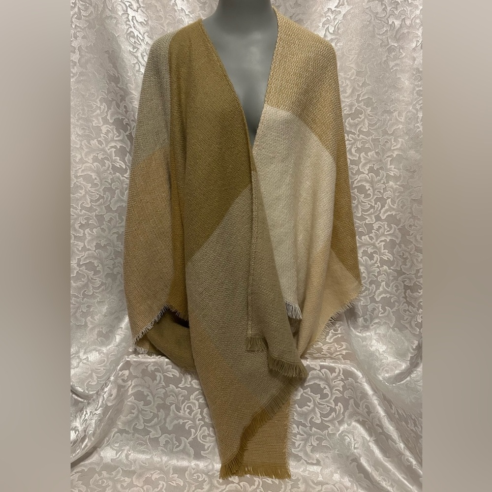 Halston Beige and Ivory Wrap, One Size Fits All